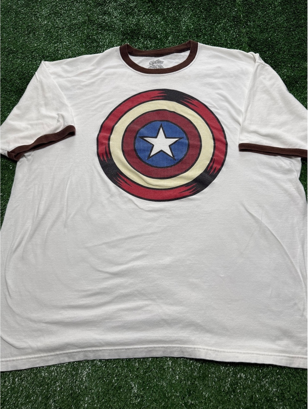 Y2K Marvel Captain America Ringer Tee | Size XXL